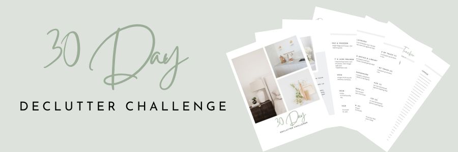 Promo image for a 30 Day Declutter Challenge Workbook