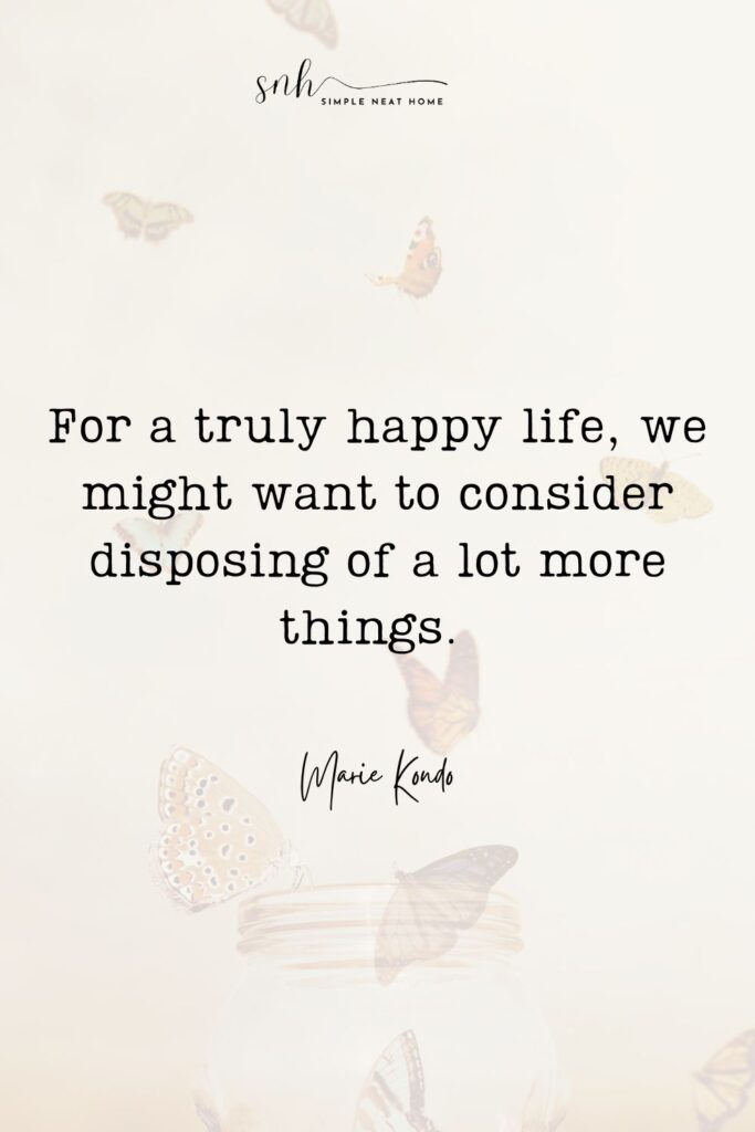 Pinterest image for Marie Kondo Quotes by Simple Neat Home