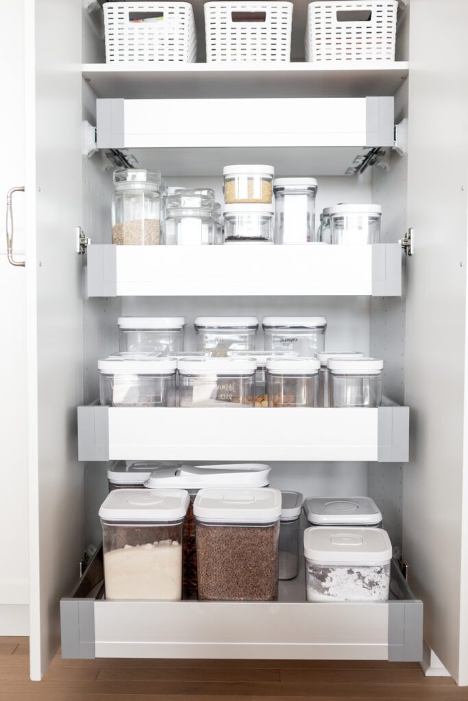 A small organized pantry cupboard