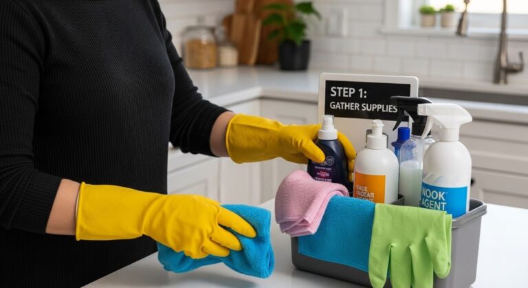 how to clean kitchen supplies