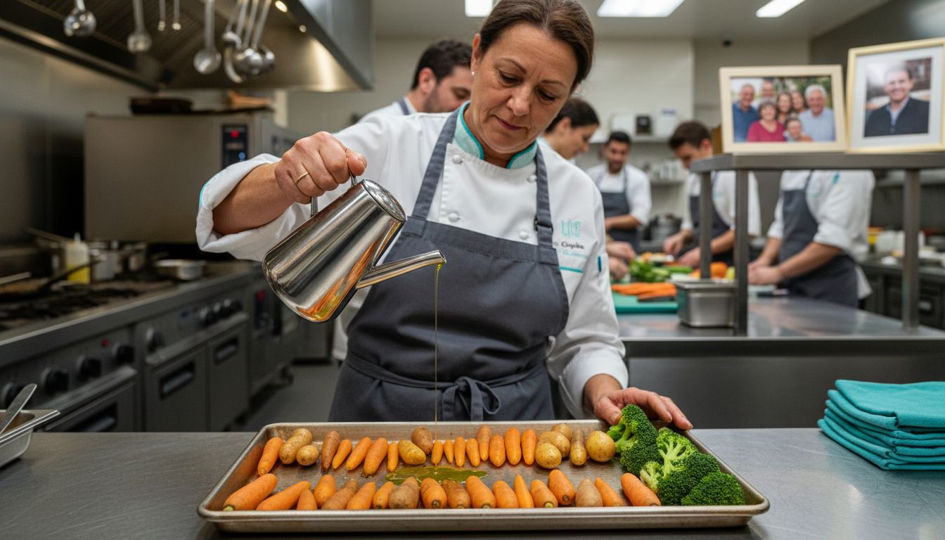chef roasting vegetables